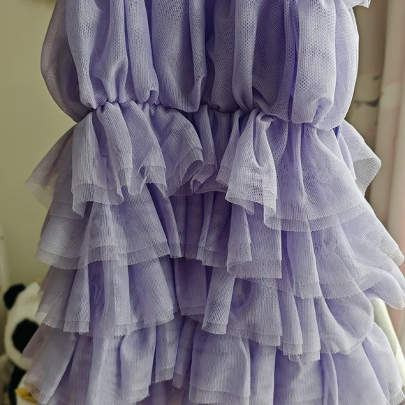 Lavender Ruffle Kids Dress - Picture 8 of 12